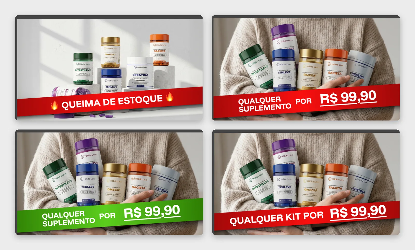 Promotional banners for the supplement line