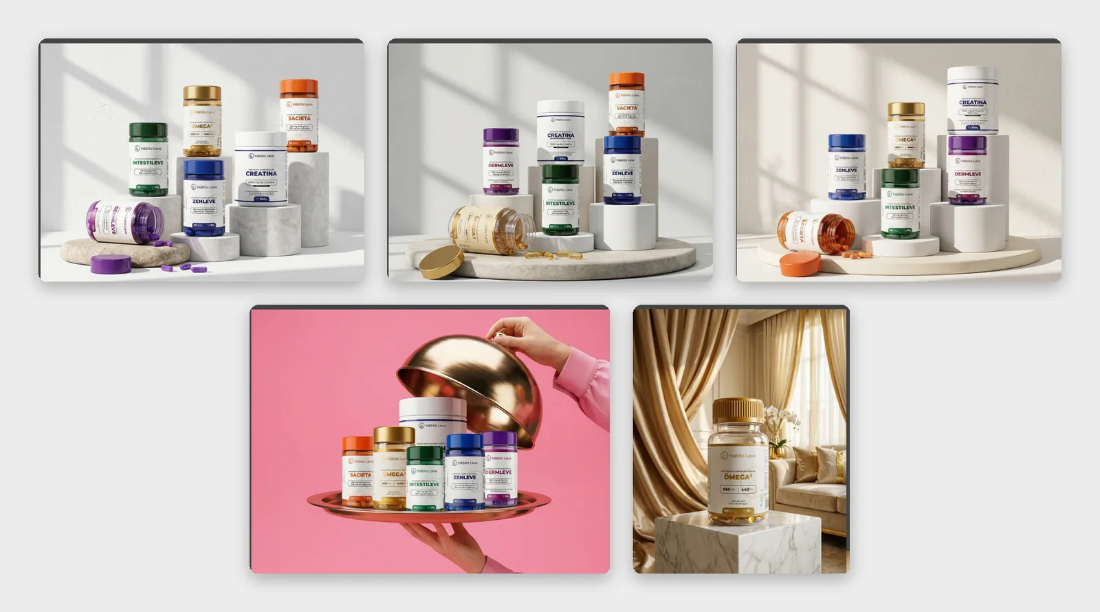 Product imagery for the supplement line