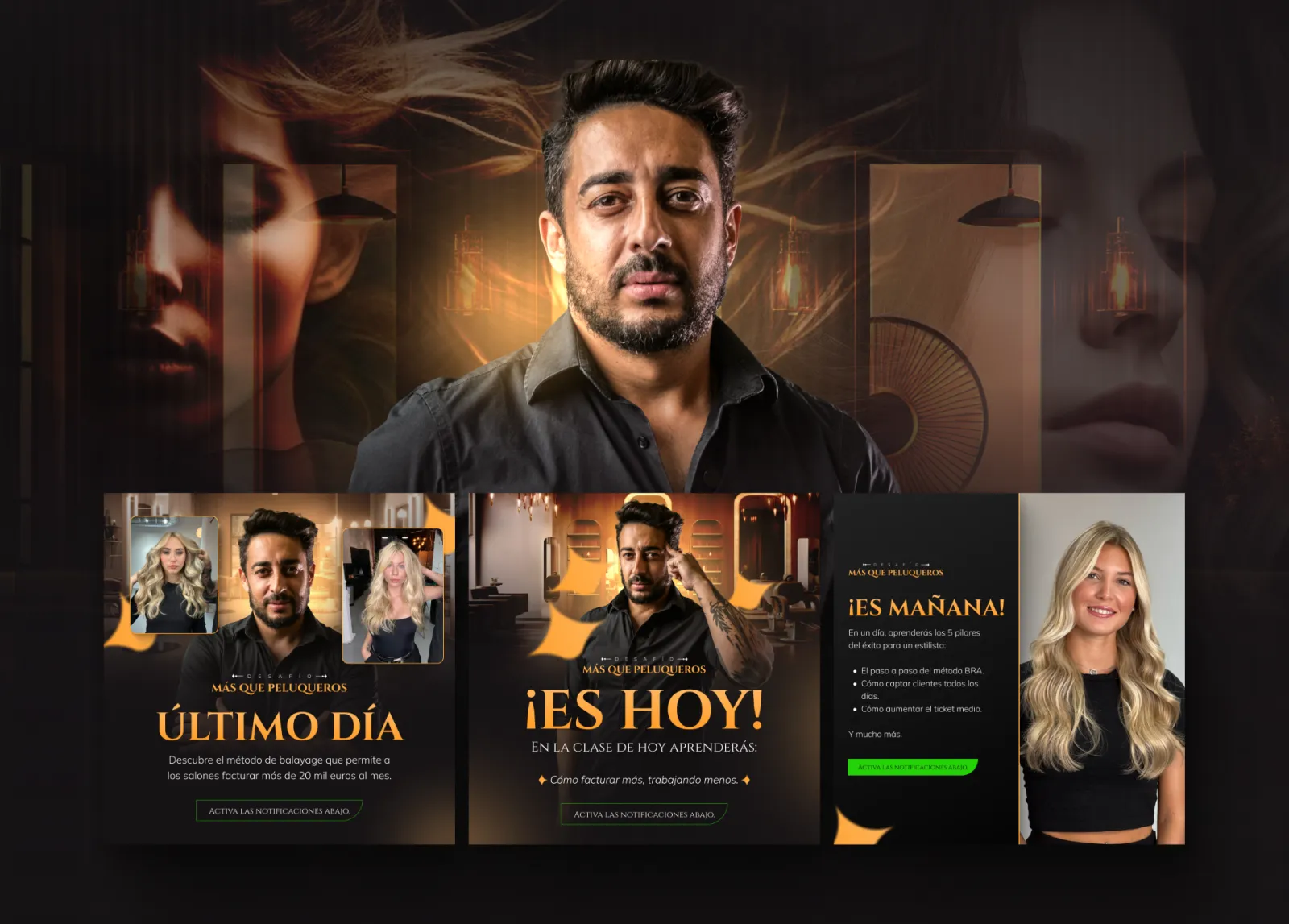 Más que Peluqueros launch identity for Rafa Braz