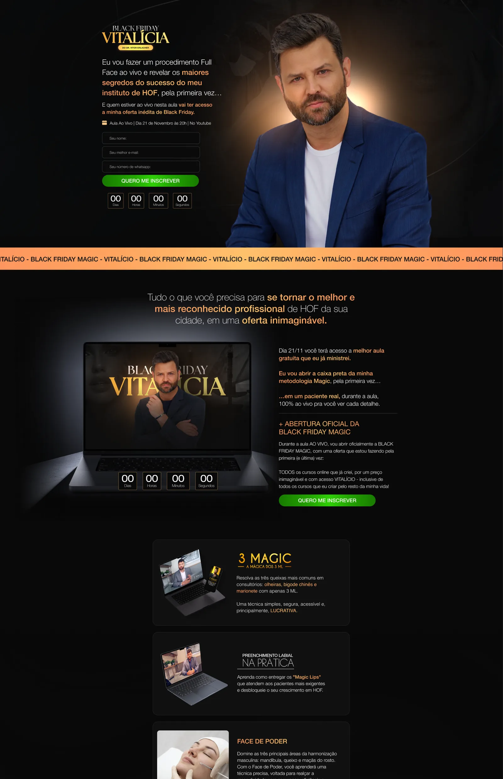 Capture page for Black Friday Vitalícia