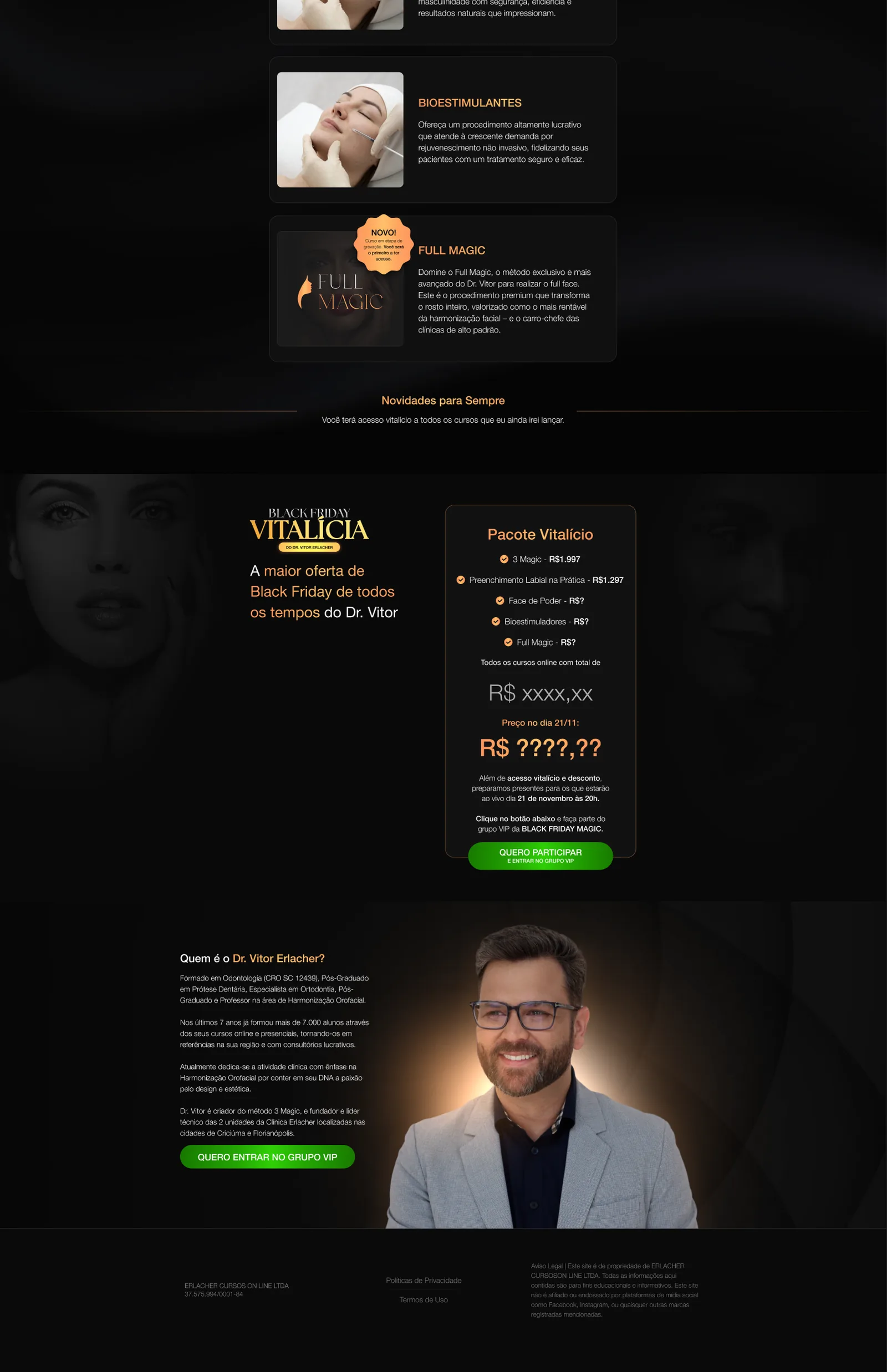 Capture page for Black Friday Vitalícia