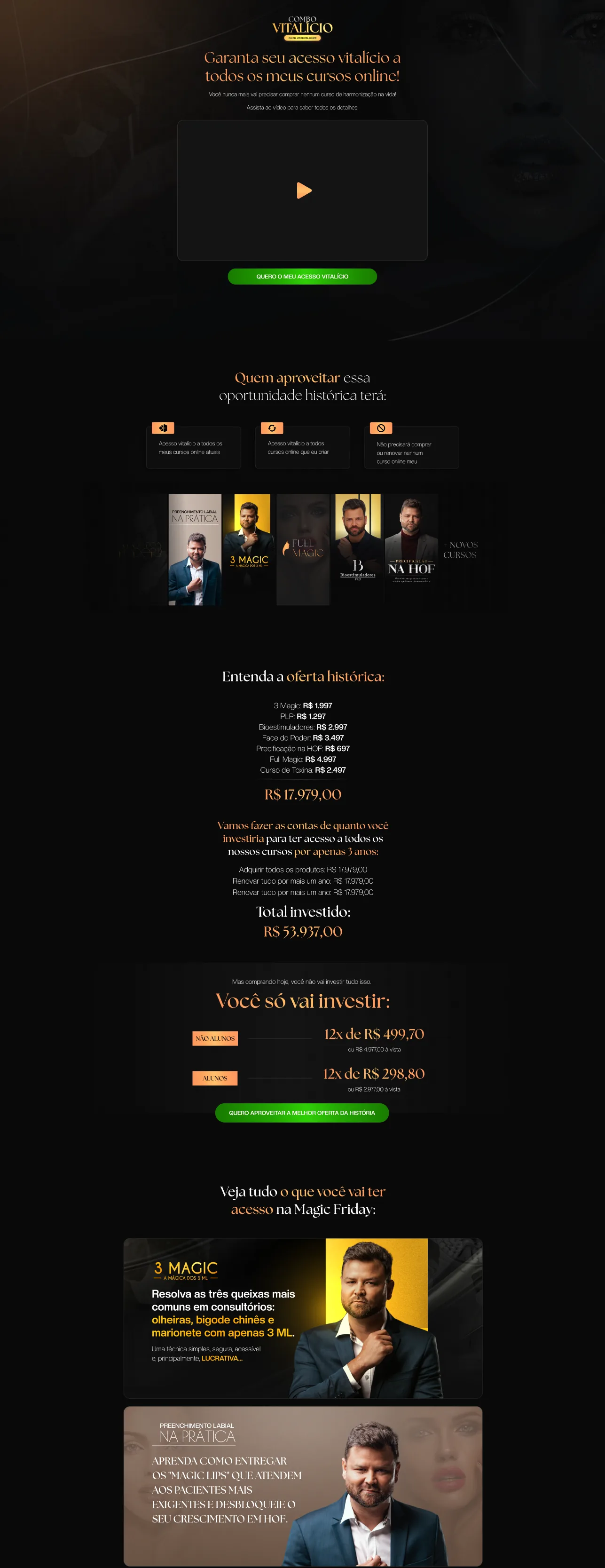 Sales page for the lifetime combo