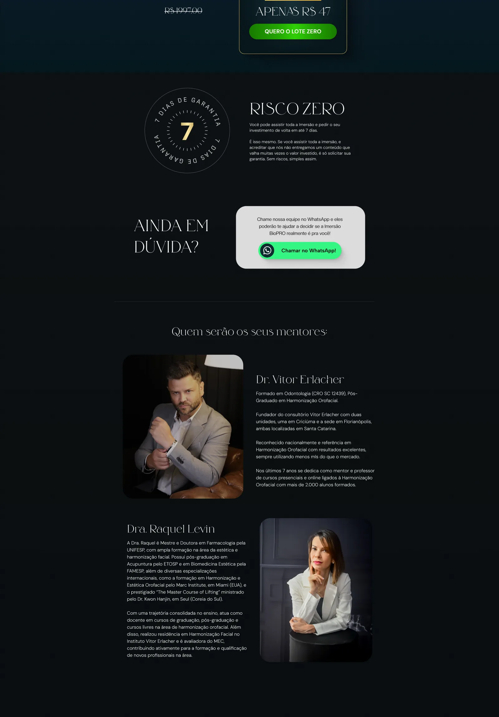 Sales page for Imersão BioPro