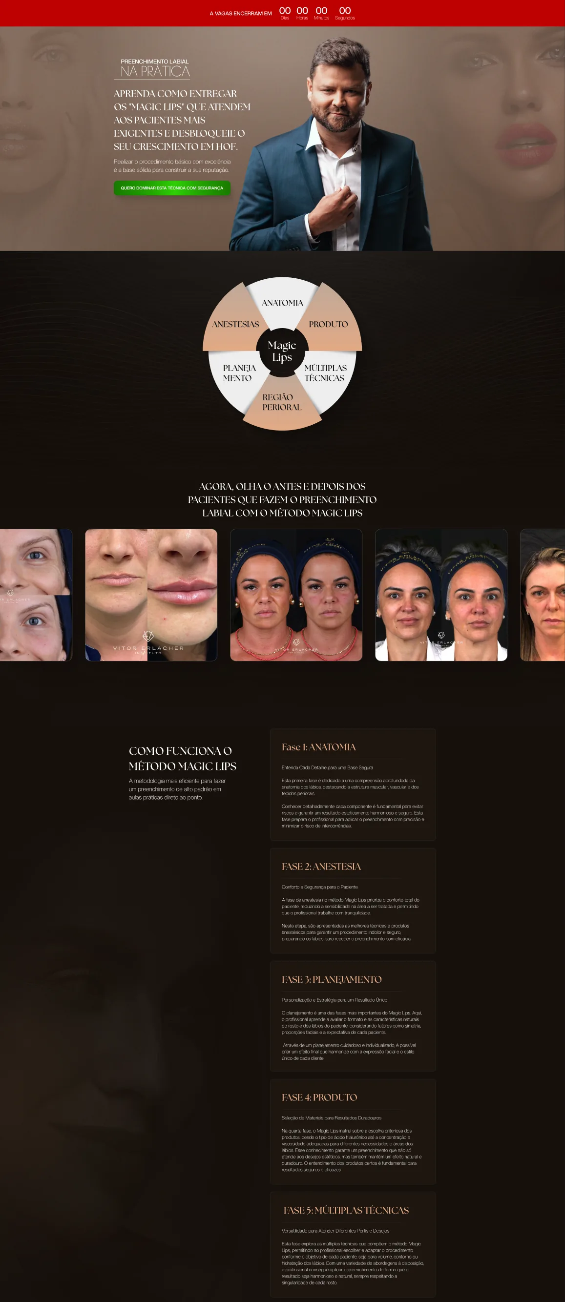 Sales page for the Magic Lips course
