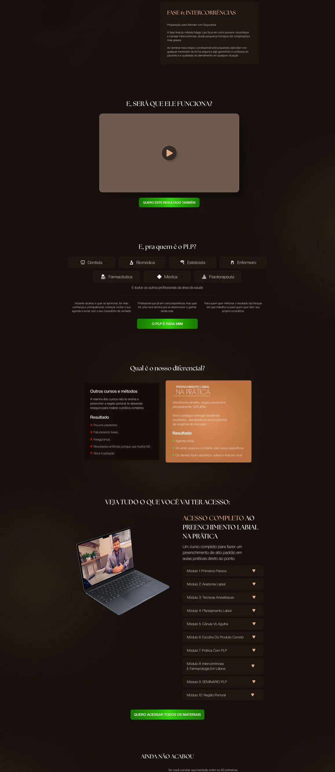Sales page for the Magic Lips course